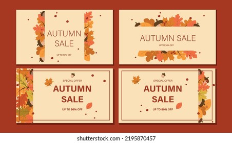 set offer autumn sale 50% banner