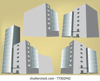 set of office building