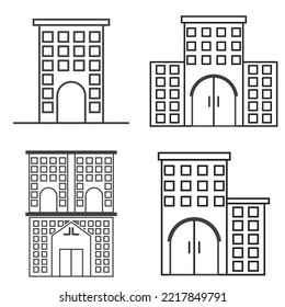 set of office building icons vector illustration