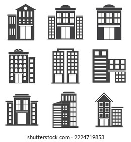 set of office building icons vector illustration