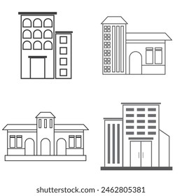 set of office building icons vector illustration
