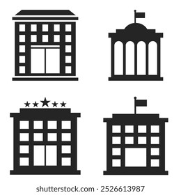 Satz von Bürogebäuden Symbole, Vektorgrafik