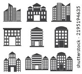 set office bulding icon vector illustration
