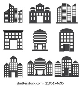 set office bulding icon vector illustration