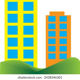 set office bulding icon vector illustration