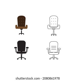a set of office chair icon vector illustration design templates