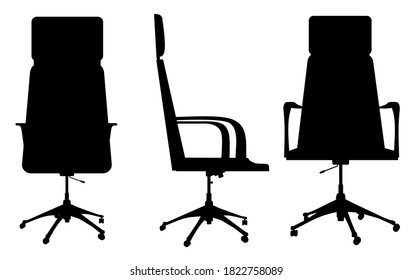 Set Office Chair Silhouettes Different Positions Stock Vector (Royalty ...