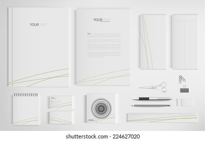 Set of office documents for business, vector Illustration.