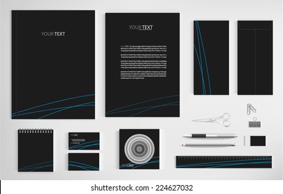 Set of office documents for business, vector Illustration.