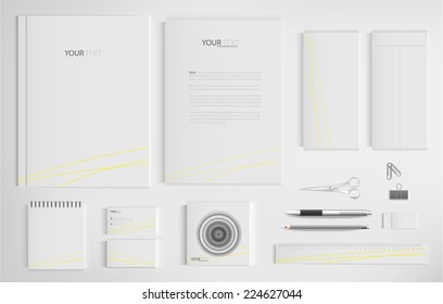 Set of office documents for business, vector Illustration.