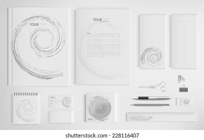 Set of office documents for business, vector Illustration.