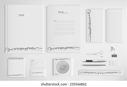 Set of office documents for business, vector Illustration.
