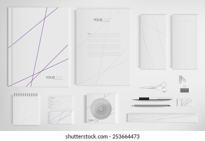 Set of office documents for business, vector Illustration.