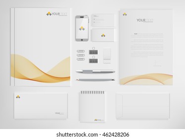 Set of office documents for business, vector Illustration.