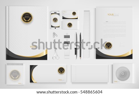 Set of office documents for business, vector Illustration.