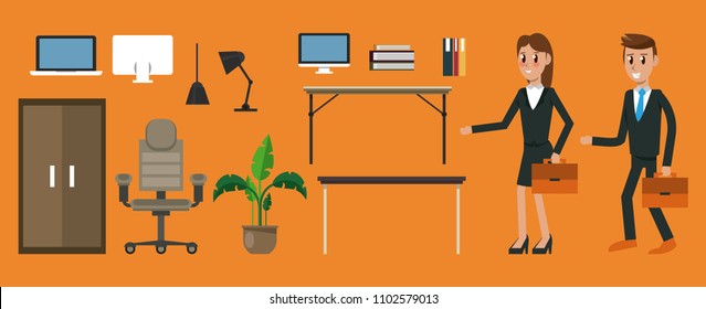 Set of office elements
