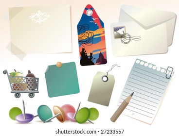 set of office elements. vector editable designs.