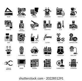 Set of Office Equipment 2 thin line and pixel perfect icons for any web and app project. 