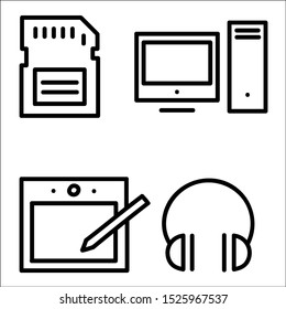 Set of office equipment collection.
