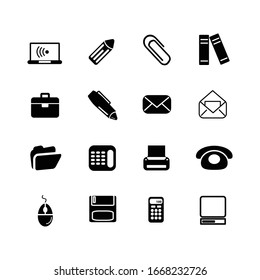 Set of office equipment icon vectors.