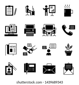 Set of office icon vector design