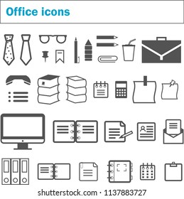 Set of office icons/ Collection of work office objects