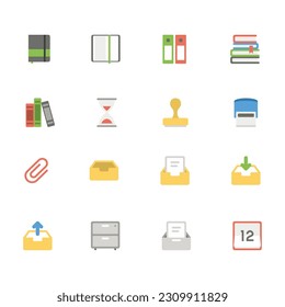 conjunto de vectores de iconos de oficina