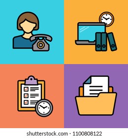 Set of office icons. Vector illustration