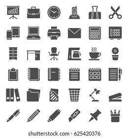 Set of office icons. Vector illustration
