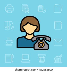 Set of office icons. Vector illustration