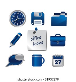 Set of office icons,vector.