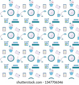
Set of office items made by graphic means