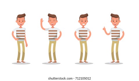 Set of office man worker character vector design.