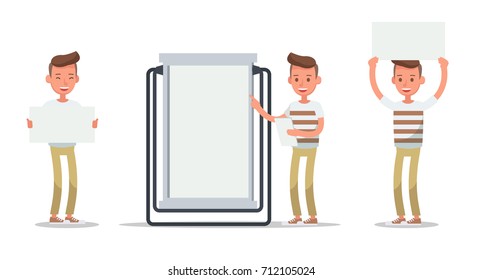 Set of office man worker character vector design.
