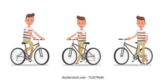 Set of office man worker character vector design.