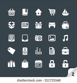 Set of Office and Media Icons