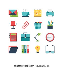 A set of office related icons, eps 10, no transparencies 