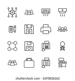 Set of office related vector line icons. Premium linear symbols pack. Vector illustration isolated on a white background. Web symbols for web sites and mobile app. Trendy design. 