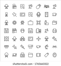 Set of office related vector line icons. Premium linear symbols pack. Vector illustration isolated on a white background. Web symbols for web sites and mobile app. Trendy design. 