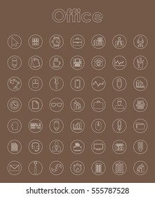 Set of office simple icons