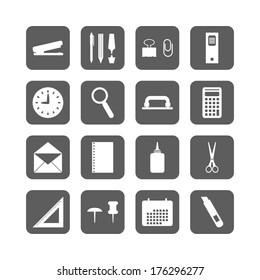 Set of office stationery icons