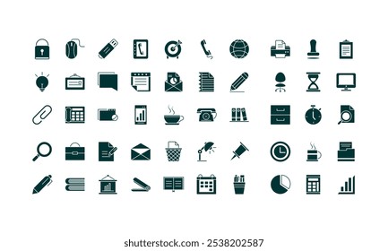 set of office suply vector icon