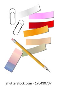 Set of office supplies