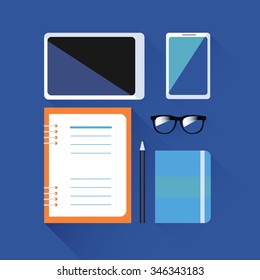 Set of office supplies