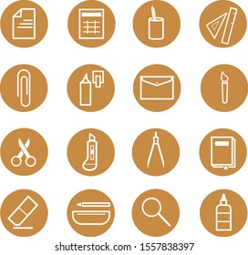 Set office tools. School office tools. Vector icon