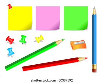 set of office tools. vector