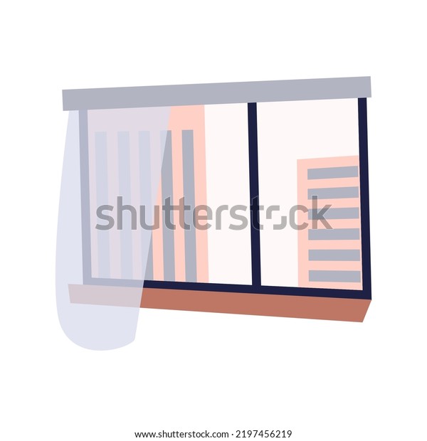 Set Office Windows Windows Interiors Cartoon Stock Vector (Royalty Free ...