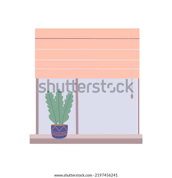 Set Office Windows Windows Interiors Cartoon Stock Vector (Royalty Free ...