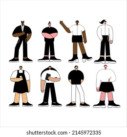 conjunto de trabajadores de oficina , ilustración plana , negocios , publicidad , estilo de oficina