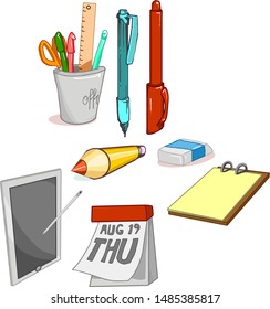 A set of office/school supplies